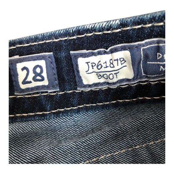 Miss Me Thick Stitched Retro Y2K Low Rise Boot Cut Denim Womens Jeans 28x34 - Picture 8 of 16